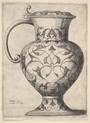 Kande dekoreret med arabesker, 1645.