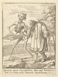 Gammel mand, fra Dødedansen, 1651.