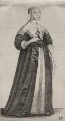 Engelske kvinders adskillige vaner, fra adelen til landskvinder..., 1639.