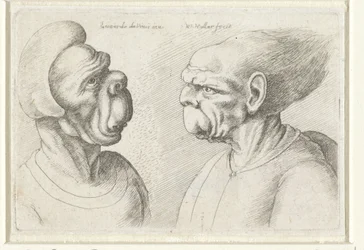 To deforme hoveder Varie figurae et probae (serietitel) Karikaturer, hoveder og deformiteter efter Leonardo da Vinci (serietitel)