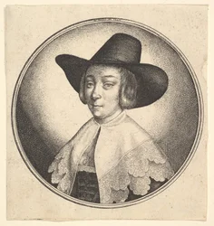 Kvinde med bredskygget hat, 1642.