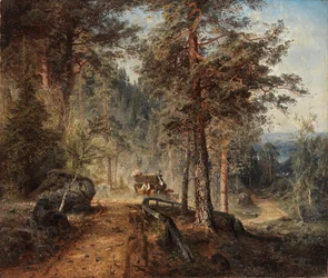 Road in Tavastland En varm sommerdag, 1860.