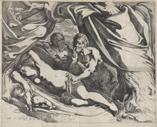 Sovende Venus overvåget af satyrer
