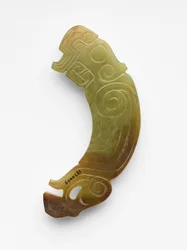 Vedhæng (pei) i form af en fugl, ca. 1000-900 f.Kr. (jade, nefrit)