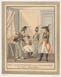 Napoleon er barberet Landmelitterne har sæbe Napoleon op igen (titel på objekt)