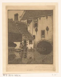 Bagfacade på rådhuset i Oud-Beijerland Kanal i det gamle Bayern (original titel)