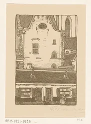 Huse mod Sint-Bavokerk på Oude Groenmarkt i Haarlem St. Bavo, Haarlem (original titel)