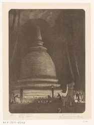 Stupa i Kandy på Sri Lanka om natten Silent Night, Kandij, Ceylon (original titel)