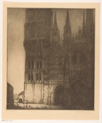 Facaden af ​​Vor Frue katedral i Rouen Rouen (original titel)