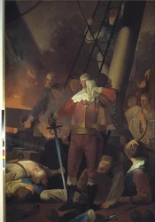Christian IV på "Trefoldigheden" i slaget på Koldberger Heide 1644