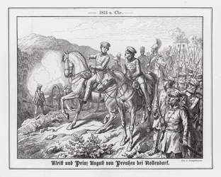 Feltmarskal Kleist og prins Augustus af Preussen ved Nollendorf, slaget ved Leipzig