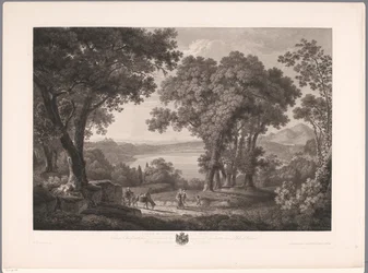 Udsigt over søen Albano nær Rom Der See von Albano dei Rom (titel på objekt)