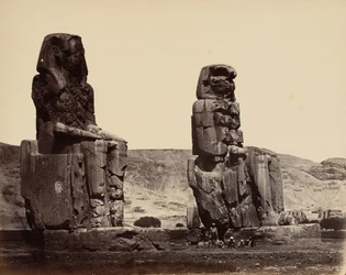Memnons kolosser ved Theben, ca. 1859 (foto)