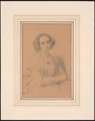 Portræt af komponisten Fanny Hensel født Mendelssohn 1805-1847, 1847.