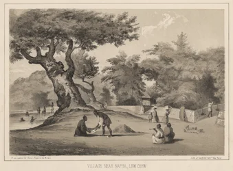 Landsby nær Napha, Lew Chew, 1855