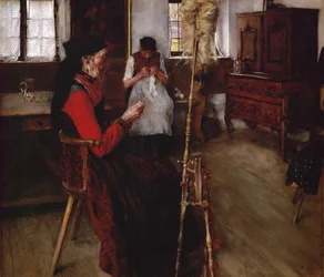 Spinning Women (olie på lærred)