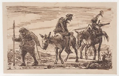 Den gennempryglede Don Quixote føres hjem