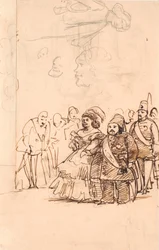 Den tyrkiske prins Mehmet Ali som grevinde Danners kavaler under sit besøg i København, maj 1859