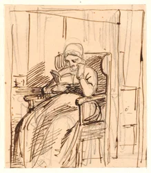 Læsende gammel dame