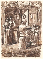 Udenfor et vinudsalg i Italien