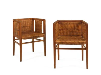 Par lænestole, ca. 1902 (eg og rattan)