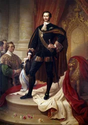 Portræt i foden af Maximilian II Joseph (1811-1864), konge af Baviere Maleri af Wilhem von Kaulbach (1805-1874)