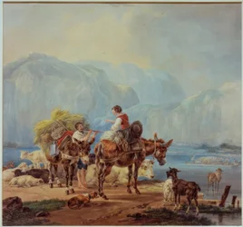Hyrder ved en bjergsø