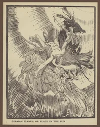 Tysk Ikaros eller sted i solen (litho)