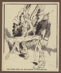 Gåsetrinnet eller civilisationens march (litho)