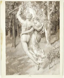 Ind i den grønne forsænkede skov, de fløj