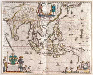 Asien, der strækker sig fra Indien til Tibet til Japan til Ny Guinea, i 