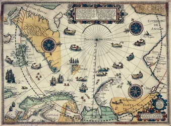Kort over polarområder, af den hollandske kartograf Willem Janszoon Blaeu (1571-1638)