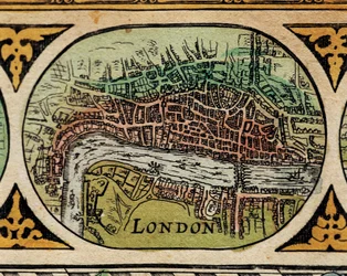 "" Repræsentation af London City "" Detalje af et verdenskort i "" The Theatre of the World "" af Willem Janszoon Blaeu (1571-1638)