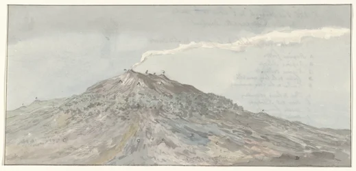 Udsigt over Etna set fra det sydlige Generelt billede af Etna fra den sydvestlige del (titel på objekt) Rejser i Italien, Sicilien og Malta - 1778 (serietitel)