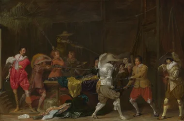Soldater kæmper om Booty in a Lad, ca. 1623