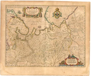 Kort over Rusland Fra: Verdenskort.., 1645