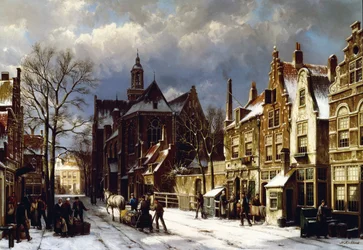 A Street Scene, Amsterdam (olie på lærred)