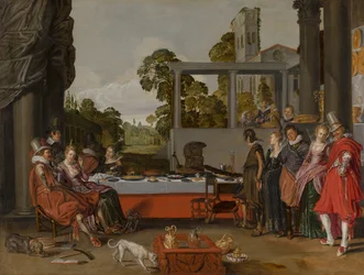 Glædelig Selskab på en Terrasse, 1616-17