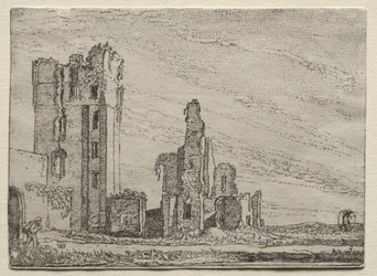 Ruinerne af slottet Huys Te Kleef nær Haarlem, ca. 1616.
