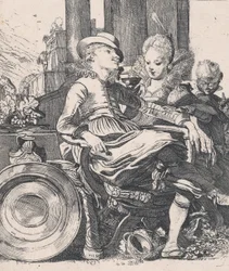 Det forelskede par: Lucelle og Ascagnes, 1616.