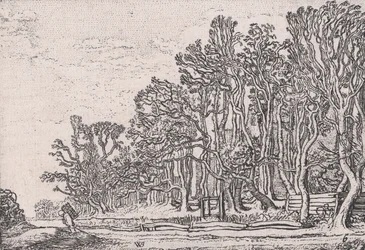To plankehække, fra Verscheyden Landtschapjes Diverse små landskaber, tavle 6,..., ca. 1616.