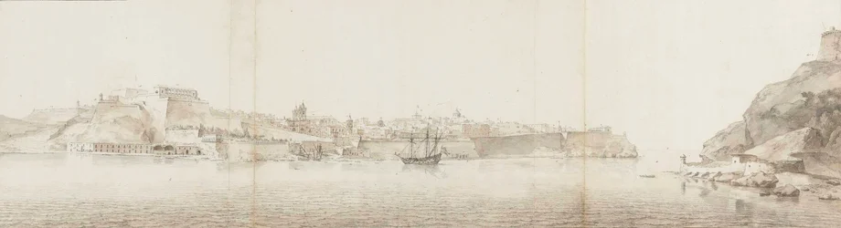 Udsigt over Valletta på øen Malta, set fra Senglea