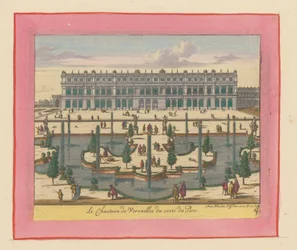 Udsigt over Versailles-slottet fra parkens og havernes side