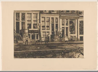 Udsigt over huse på Oude Waal i Amsterdam Amsterdam Oude Waal (titel på objekt)