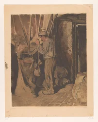 Møller med en pose mel Miller, lukket dør (original titel)