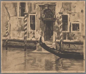 Gondolen ankommer til Canale Grande i Venedig