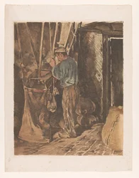 Møller med en pose mel Miller, lukket dør (original titel)