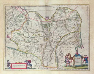 Kort over Sibirien og Kina fra Le Théâtre du Monde eller Nouvel Atlas, 1645