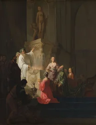 Kong Salomons afgudsdyrkelse, ca. 1636-1640 (olie på panel)