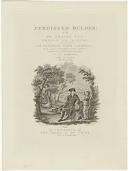 Siddende rejsende og en dreng i et landskab Titelside for: J.G. Tobler, Ferdinand Dulder, 1838